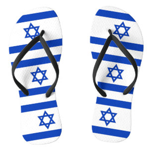 Tongs Lanières minces adultes avec drapeau d'Israël
