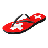 Tongs Lanières minces pour adultes avec Drapeau de Suiss (Incliné)