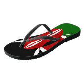 Tongs Lanières minces pour adultes avec drapeau du Kenya (Incliné)