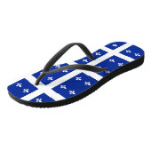 Tongs Lanières minces pour adultes avec drapeau du Québe (Incliné)