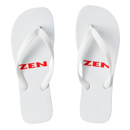 Tongs larges blanc rouge zen (Semelle)