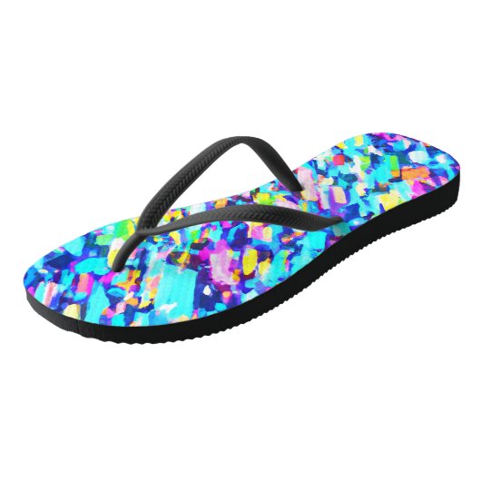 Tongs L'art Abstrait en arc-en-ciel (Incliné)