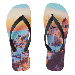 Tongs ldp SANTORINI - panorama - par nuit