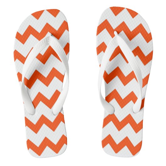 Tongs Le chevron design orange et blanc du zigzag (Semelle)
