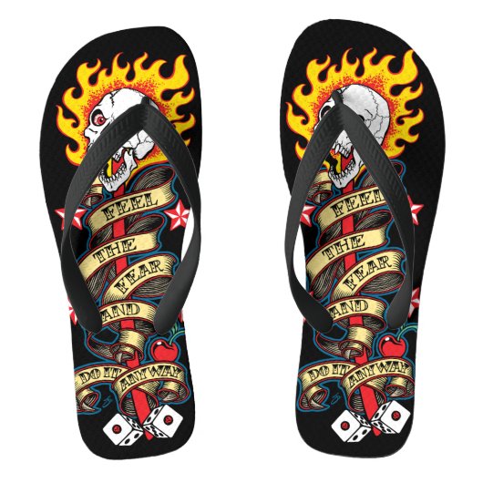 Tongs Le crâne flammé craint (Semelle)