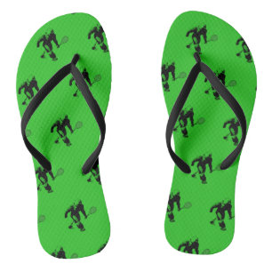 Tongs Le Motif de la raquette de tennis en vert