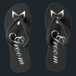 Tongs Le noir toilette l'Arc-Cravate<br><div class="desc">Ces belles bascules électroniques noires d'Arc-Cravate de mariés feront un cadeau d'amusement pour n'importe quel marié.</div>