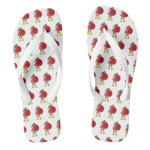 Tongs Le Père Noël porte de grosses bottes jaunes