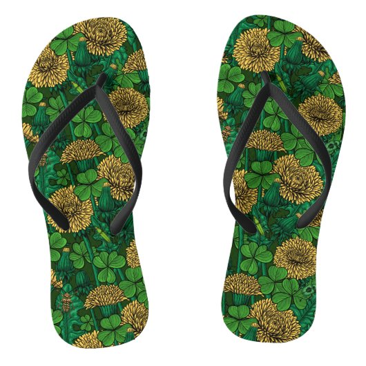 Tongs Le pré en vert et jaune (Semelle)