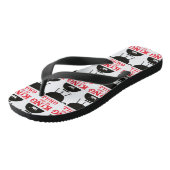 Tongs Le Roi Du Grill, Blanc Noir Couronne Rouge (Incliné)