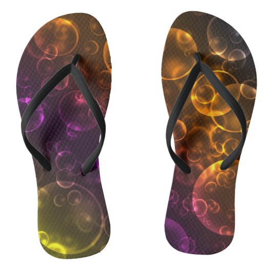 Tongs Lentilles multicolores, bokeh (Semelle)