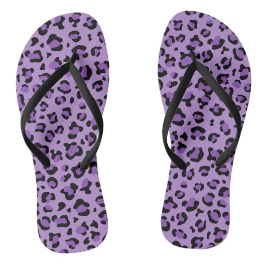 Tongs Leopard Print, Léopard Spots, Purple Leopard (Semelle)