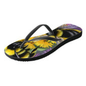 Tongs Les abeilles dans une prairie à fleurs (Incliné)