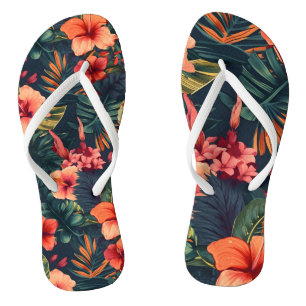 Tongs Les Fleurs D'Hibiscus, Un Modèle Floral Tropical
