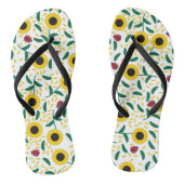 Tongs Les Patterns de Sunflowers et Ladybug (Semelle)