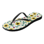Tongs Les Patterns de Sunflowers et Ladybug (Incliné)
