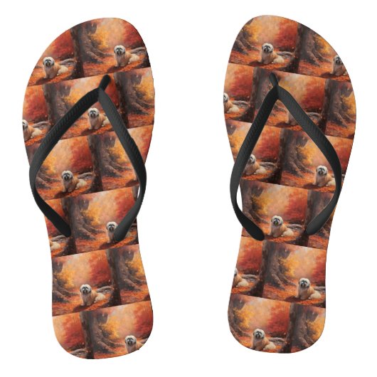 Tongs Lhassa Apso à l'automne Leaves automne Inspire (Semelle)