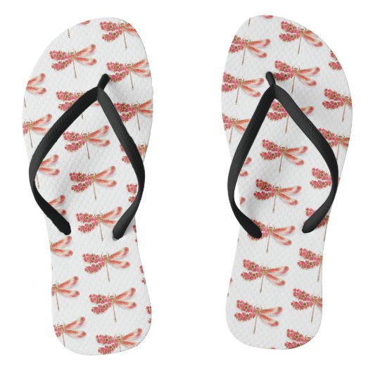 Tongs libellule de fleurs avec sakura de bijoux (Semelle)