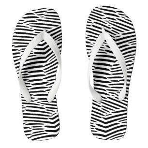 Tongs Lignes Abstraites en noir et blanc Artsy