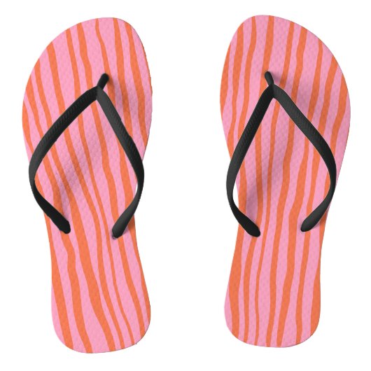 Tongs Lignes ondulées verticales rétro - pastel orange e (Semelle)