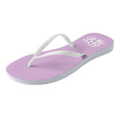 Tongs Lilac Purple Preppy Script Monogramme (Incliné)
