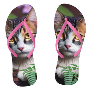 Tongs Lilah l'Écaille de Tortue: Un Chat Parfaitement Be