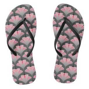 Tongs Lily Art Déco, gris et rose corail