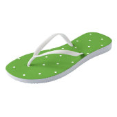 Tongs Lime vert et blanc avec points (Incliné)