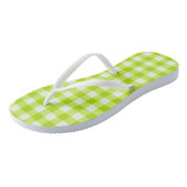 Tongs Lime verte tendance En vichy Motif vérifié (Incliné)