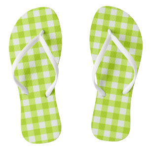 Tongs Lime verte tendance En vichy Motif vérifié