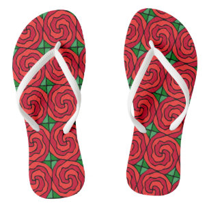 Tongs Lit de roses rouges