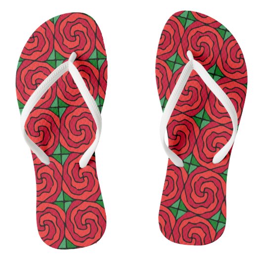 Tongs Lit de roses rouges (Semelle)