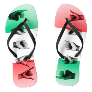 Tongs L'Italie au-dessus du drapeau italien