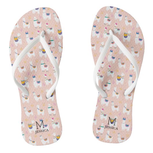 Tongs Llama Llama Cute Llama Motif rose (Semelle)