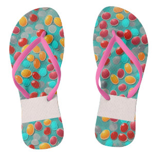 Tongs Logo espace gelée haricot art Slim Strap "