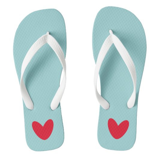 Tongs Love Heart Flip Flops Plage Chaussures (Semelle)