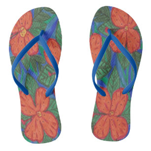Tongs Luau Hibiscus Floral Print Flip-Flops