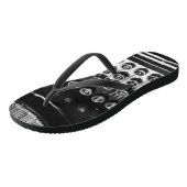 Tongs Machine à écrire noire et blanche (Incliné)