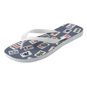 Tongs MahJongg mosaïques design sur bleu foncé (Incliné)