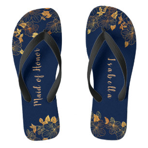 Tongs Maid of Honor Gold Foliage Marine Blue