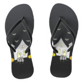 Tongs Maison d'Halloween, Chats noirs, Chats, Chauves-so (Semelle)