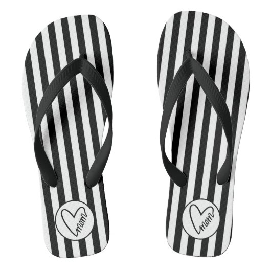 Tongs Maman Grandes Noires & Blanches (Semelle)