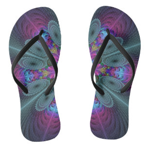 Tongs Mandala à partir du centre, art fractal coloré ave