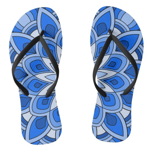 Tongs Mandala en bleu (Semelle)