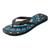 Tongs Mandala kaléidoscope avec fond noir (Incliné)