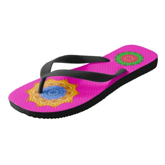 Tongs Mandala Magic Chakra Améliorer Fuschia (Incliné)