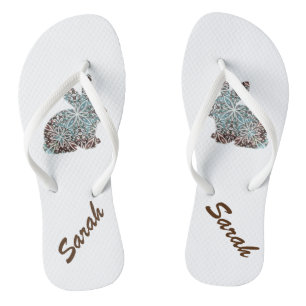Tongs Mandala Rabbit Chocolat et Blues Flip Flops