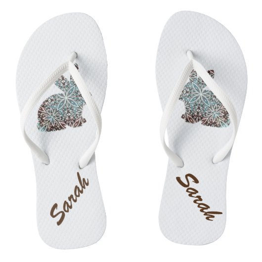 Tongs Mandala Rabbit Chocolat et Blues Flip Flops (Semelle)