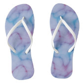 Tongs marbre abstrait bleu rose et violet (Semelle)