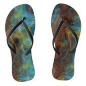 Tongs Marbre abstrait fumé turquoise et rouille (Semelle)